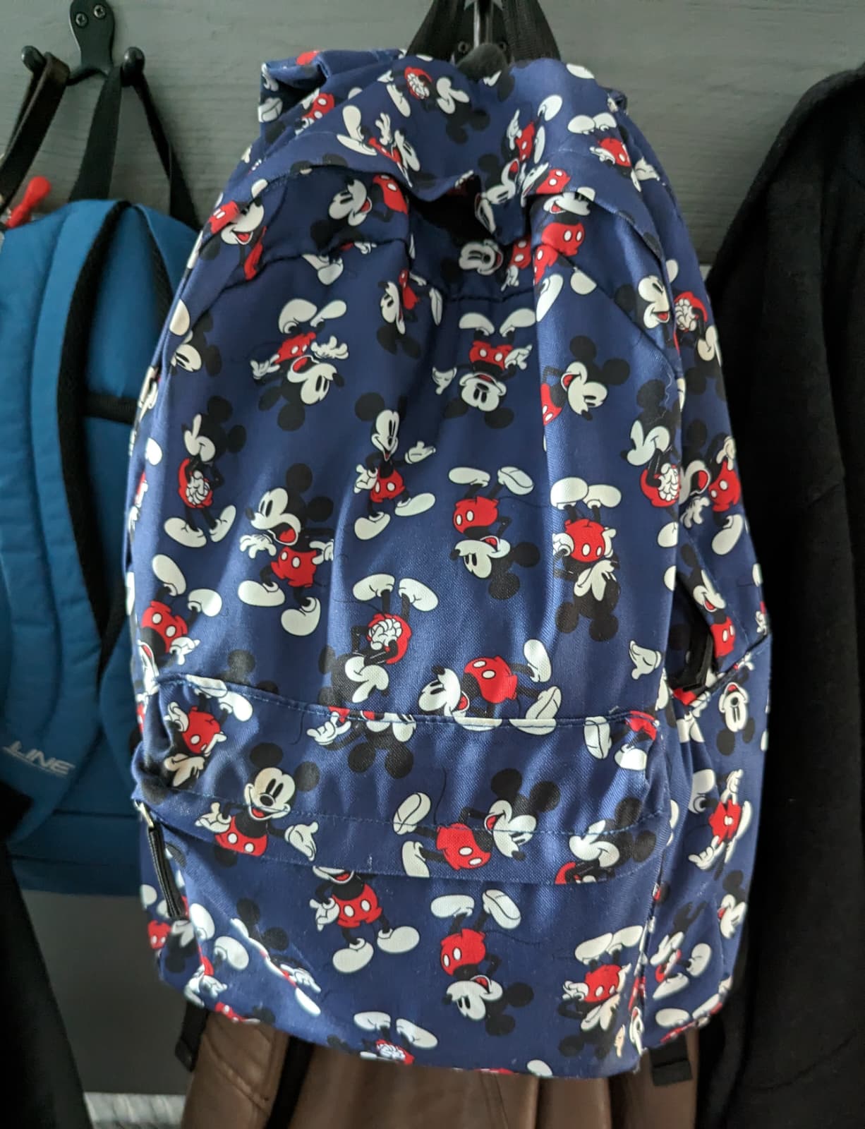 Blue backpack for a short European city trip